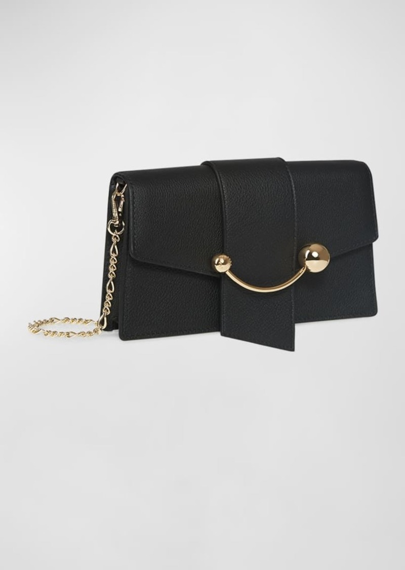Strathberry Crescent Flap Leather Chain Shoulder Bag