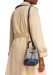 Strathberry Lana Osette Monogram Jacquard & Leather Bucket Bag