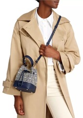 Strathberry Lana Osette Monogram Jacquard & Leather Bucket Bag
