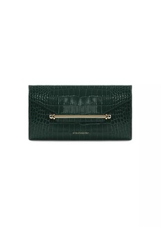 Strathberry Multrees Croc-Embossed Leather Wallet-On-Chain