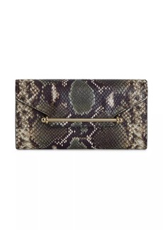 Strathberry Multrees Snake-Embossed Leather Chain Wallet