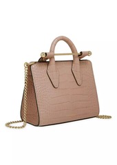 Strathberry Nano Croc-Embossed Leather Tote