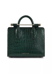 Strathberry Nano Croc-Embossed Leather Tote