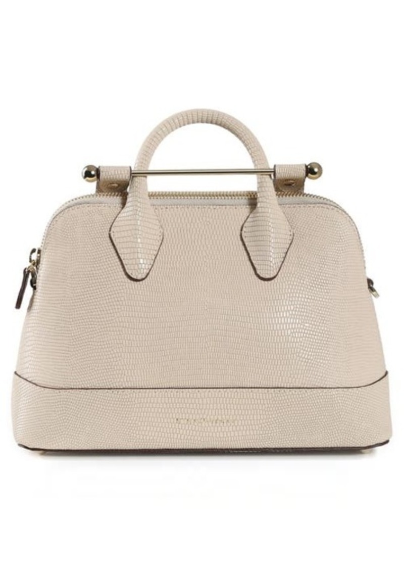 Strathberry Mini Dome Lizard Embossed Leather Top Handle Bag