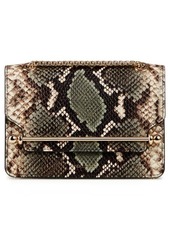 Strathberry Mini East/West Snake Embossed Leather Shoulder Bag