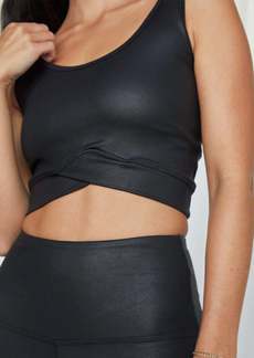 Strut This Maddox Crop Top In Black Leather