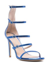 Stuart Weitzman 100mm crystal-buckle metallic sandals