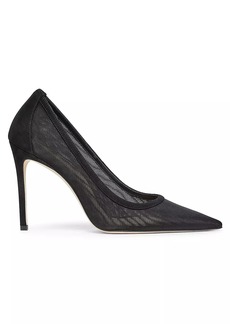 Stuart Weitzman 100MM Mesh & Suede Pumps