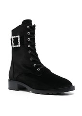 Stuart Weitzman 40mm buckle-fastening lace-up boots