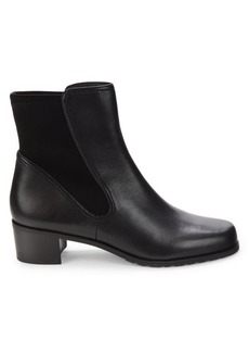 Stuart Weitzman 5050 Leather Block Heel Chelsea Boots