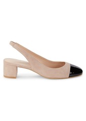 Stuart Weitzman Addy Suede & Patent Leather Slingback Pumps