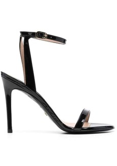 Stuart Weitzman 'Barely Nude' Black Sandals with Stiletto Heel in Patent Leather Woman