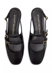 Stuart Weitzman Benni Mary Jane Leather Slingback Flats