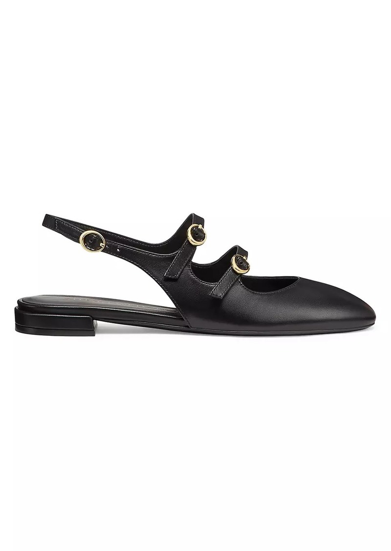 Stuart Weitzman Benni Mary Jane Leather Slingback Flats