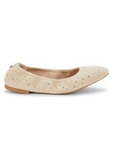 Stuart Weitzman Bling Embellished Suede Ballet Flats