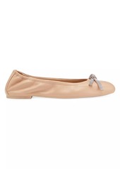 Stuart Weitzman Bow Leather Ballet Flats