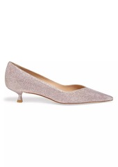 Stuart Weitzman Eva 35MM Iridescent Leather Kitten-Heel Pumps