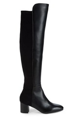 Stuart Weitzman Gillian Leather Block Heel Knee-High Boots