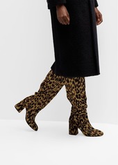 Stuart Weitzman Leopard Block-Heel Knee Boots