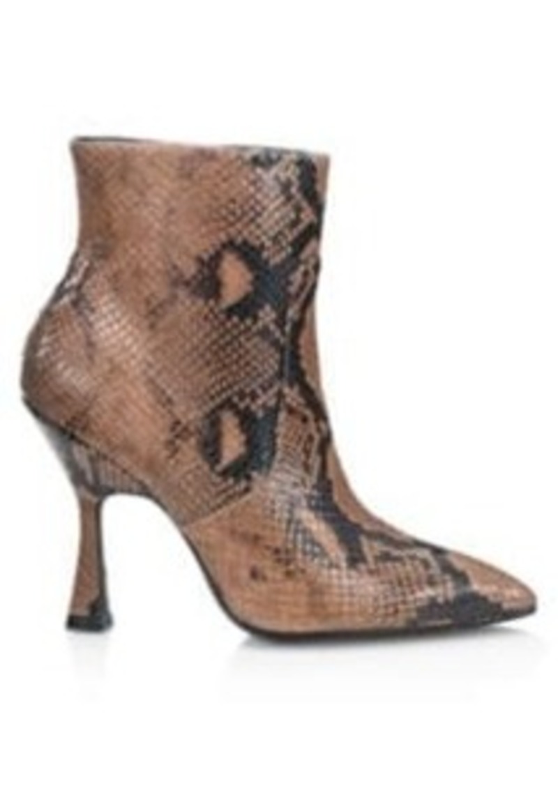 Stuart Weitzman Melena Snakeskin-Embossed Leather Ankle Boots