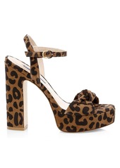Stuart Weitzman Mirri Cheetah-Print Leather Platform Sandals