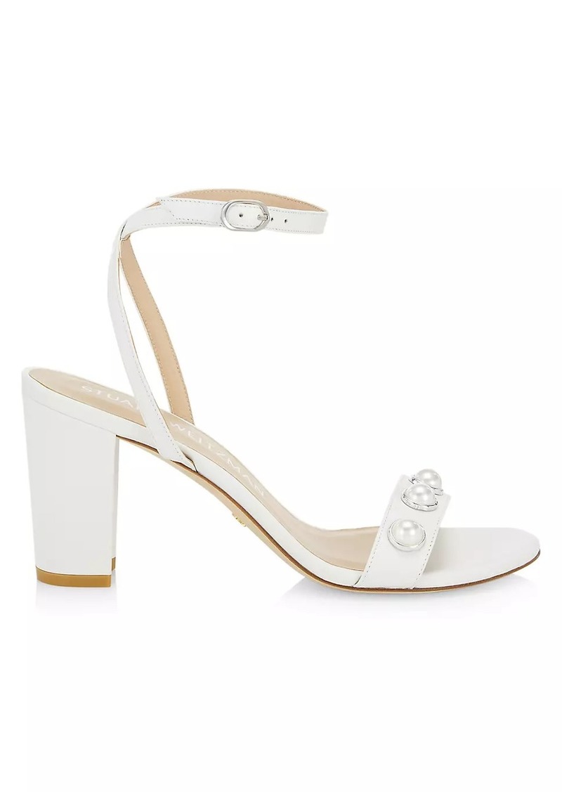 Stuart Weitzman Nearlybare Portia 85MM Leather Sandals