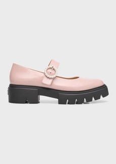Stuart Weitzman Nolita Leather Pearly Mary Jane Loafers