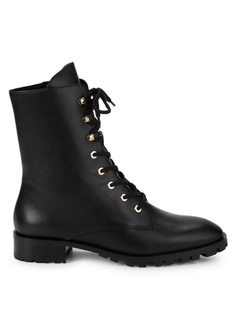 stuart weitzman norrie leather combat boots