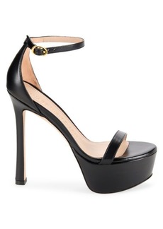 Stuart Weitzman Nudistcurve Leather Platform Sandals