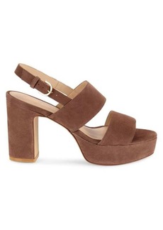 Stuart Weitzman Ono Block Heel Suede Sandals