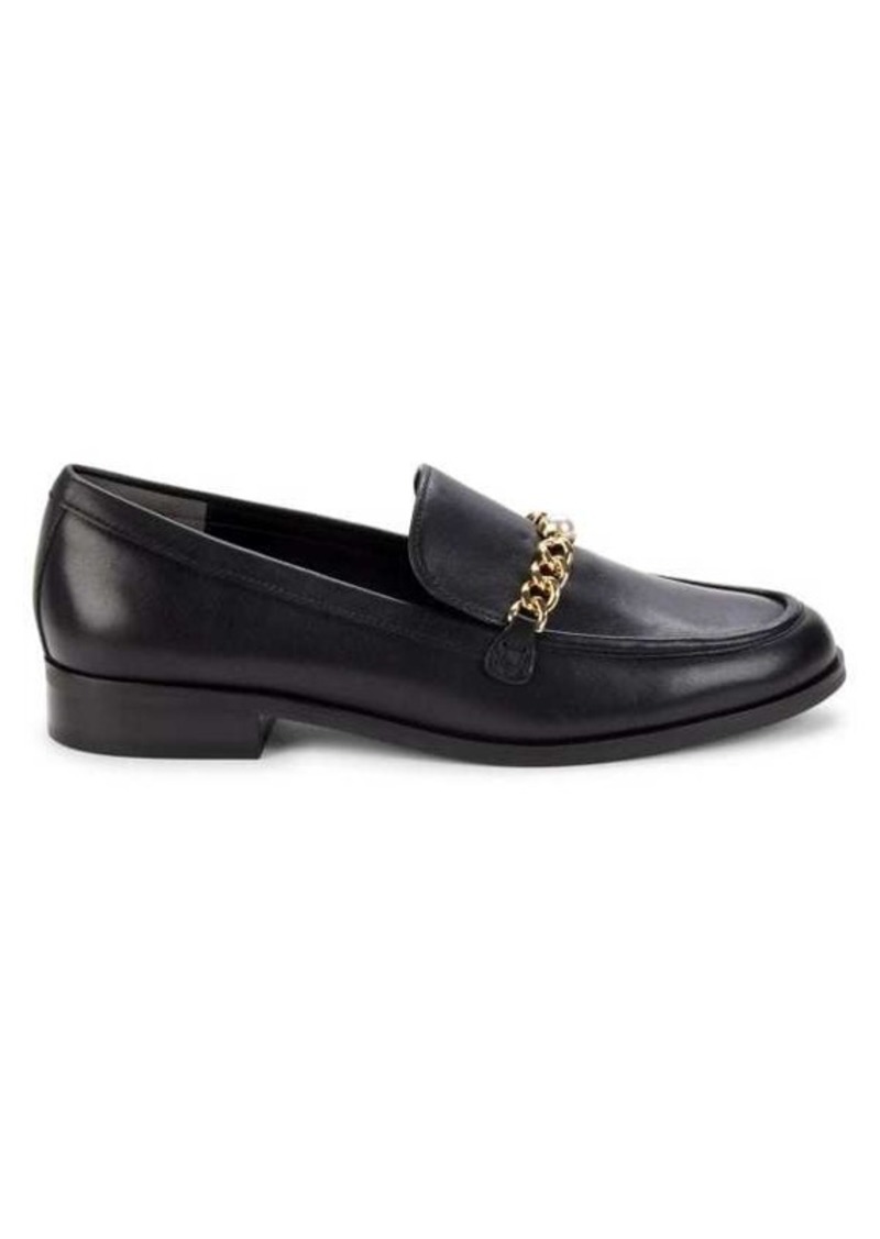 Stuart Weitzman Owen Chain Leather Loafers