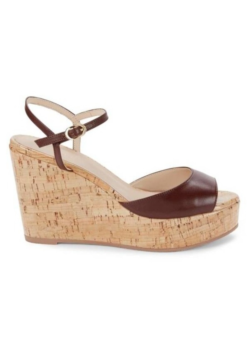 Stuart Weitzman Palmina Leather Wedge Sandals