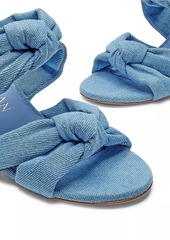 Stuart Weitzman Playa 85MM Knotted Denim Slides