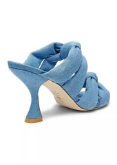 Stuart Weitzman Playa 85MM Knotted Denim Slides