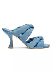 Stuart Weitzman Playa 85MM Knotted Denim Slides