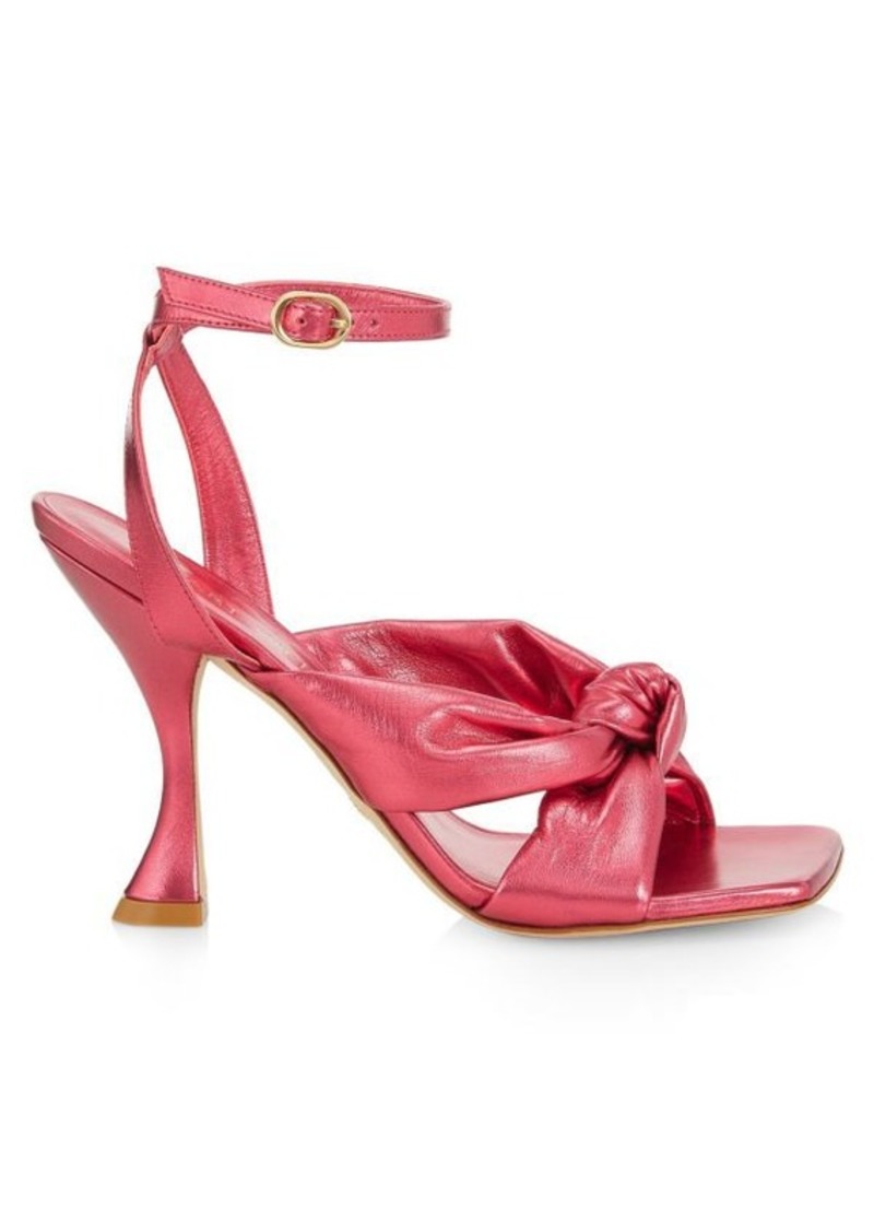 Stuart Weitzman Playa Knot Leather Stiletto Sandals