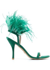 Stuart Weitzman Plume 100mm feather-detail sandals