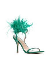 Stuart Weitzman Plume 100mm feather-detail sandals