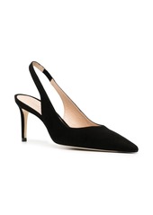 Stuart Weitzman pointed 75mm suede slingback pumps