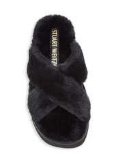 Stuart Weitzman Roza Faux Fur Lift Slide Sandals