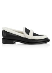 Stuart Weitzman Shearling & Leather Loafers