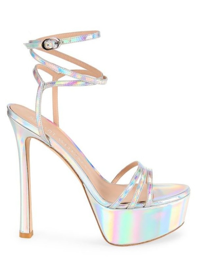 Stuart Weitzman Soiree Iridiscent Platform Sandals