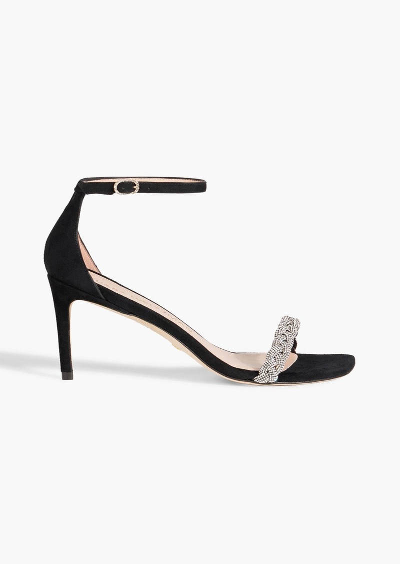 Stuart Weitzman - Crystal-embellished suede sandals - Black - US 6