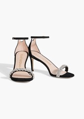 Stuart Weitzman - Crystal-embellished suede sandals - Black - US 6