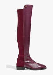 Stuart Weitzman - Keelan leather and neoprene over-the-knee boots - Purple - EU 36.5