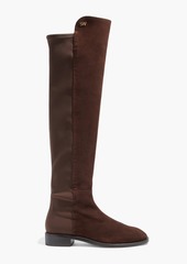 Stuart Weitzman - Keelan suede and stretch-ponte over-the-knee boots - Brown - EU 34.5