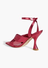 Stuart Weitzman - Playa knotted textured-leather sandals - Pink - EU 38.5