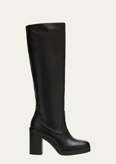 Stuart Weitzman Bethenny Leather Platform Knee Boots