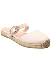 Stuart Weitzman Crystal Buckle Canvas Espadrille