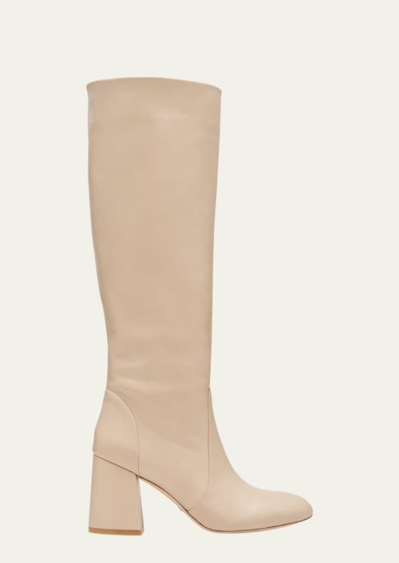 Stuart Weitzman Flareblock Leather Knee Boots